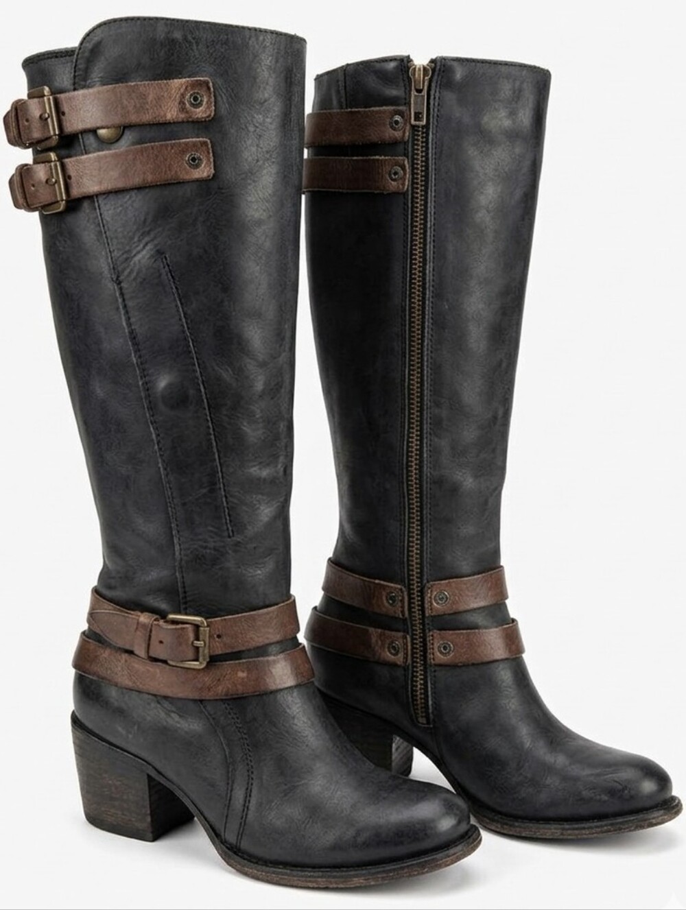 Freebird by Steven Clive Boots Women's 8 – Black Distressed Leather Tall Boots